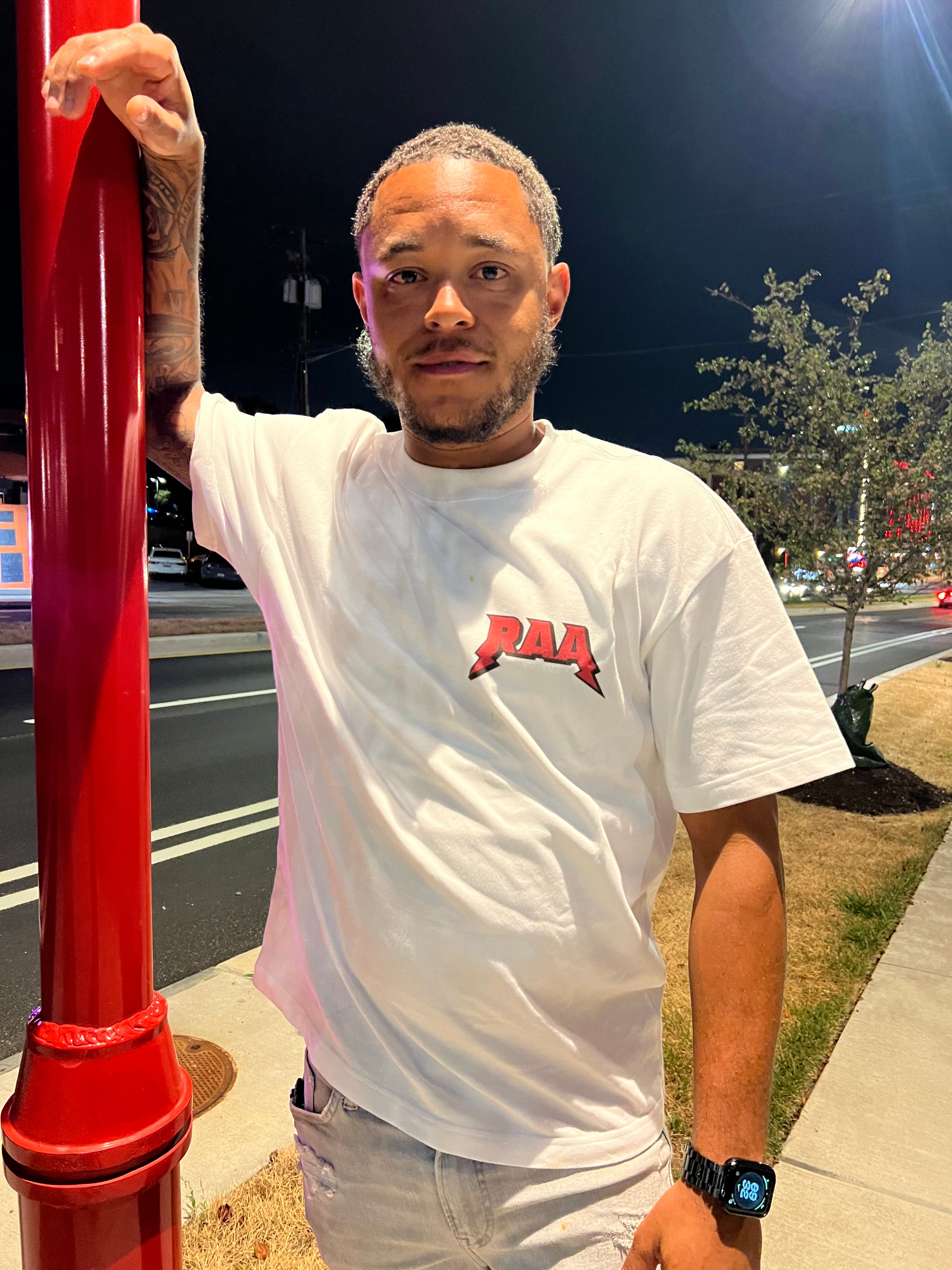 "SURRENDER MY SPIRIT" ESSENTIAL TEE (WHITE/RED)