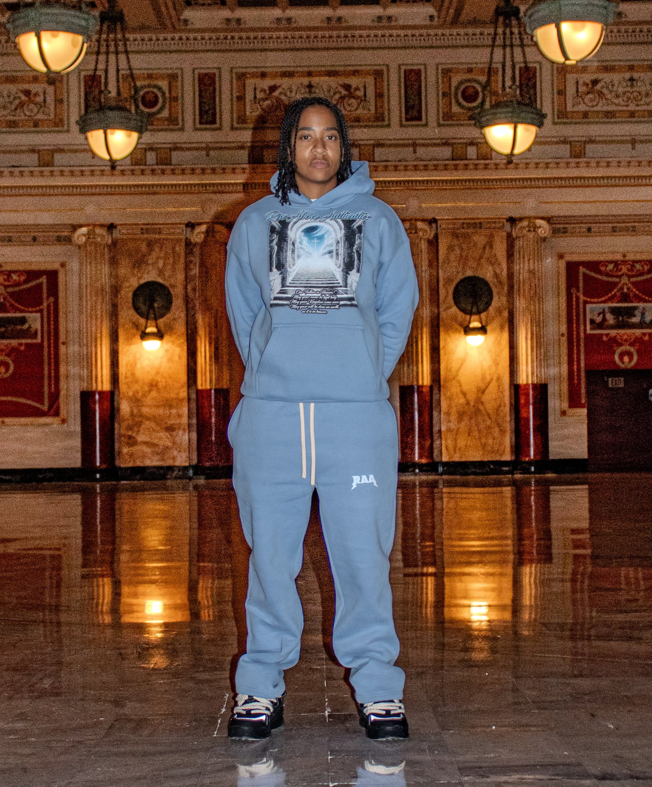 "The Lord's Prayer" Medium Blue Hoodie